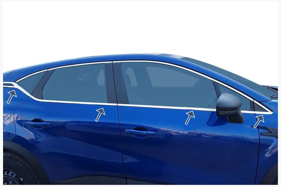 Renault Captur 2019– Okenske obrobe (8 kos, nerjavno jeklo) Image