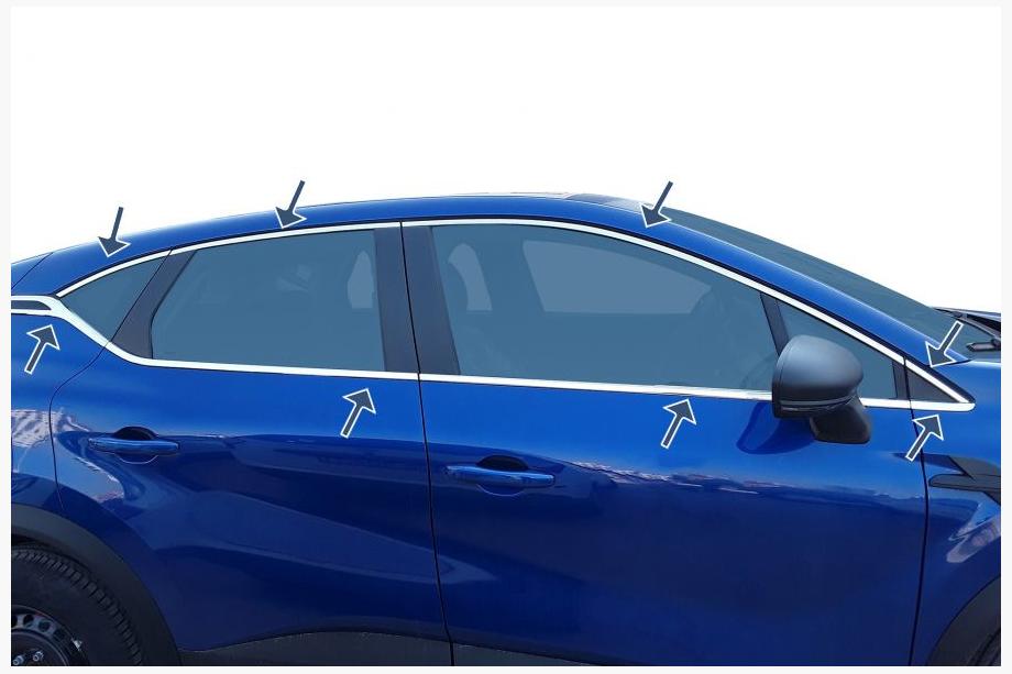 Renault Captur 2019– Kompletna okenska obroba (16 kos, nerjaveče jeklo) Image