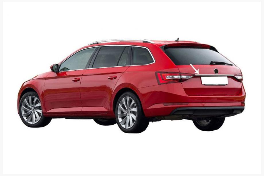 Skoda Superb 2015–2024 Letvica nad registrsko tablico SW (nerjaveče jeklo) Image