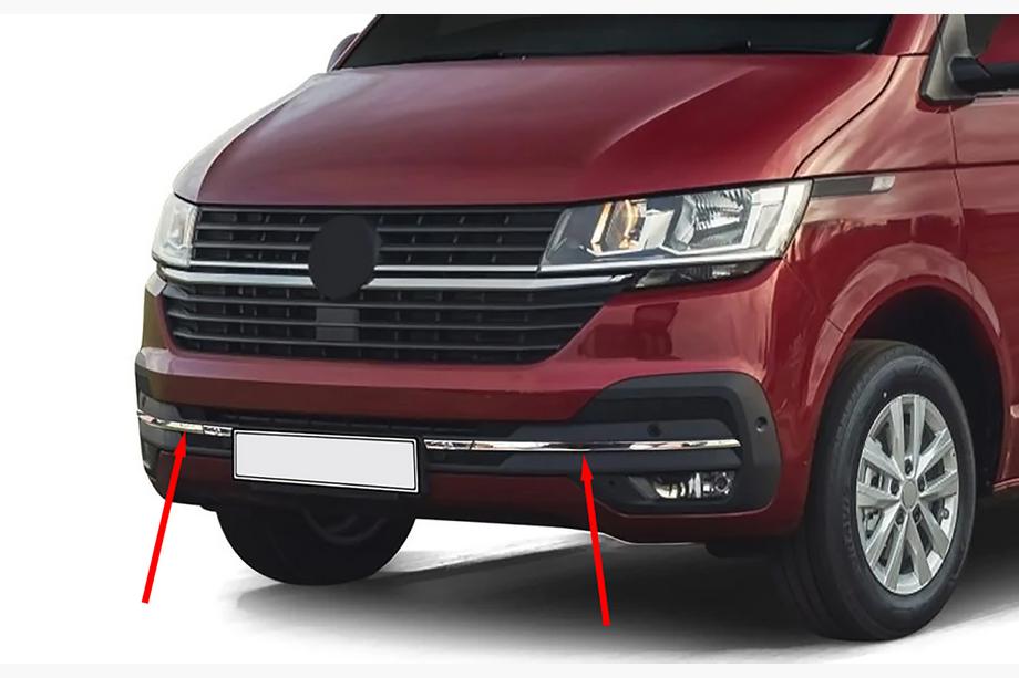 Volkswagen T6 2015–2024 Kromirana obloga rešetke odbijača 2019+ (4 kosi, nerjavno jeklo) Image