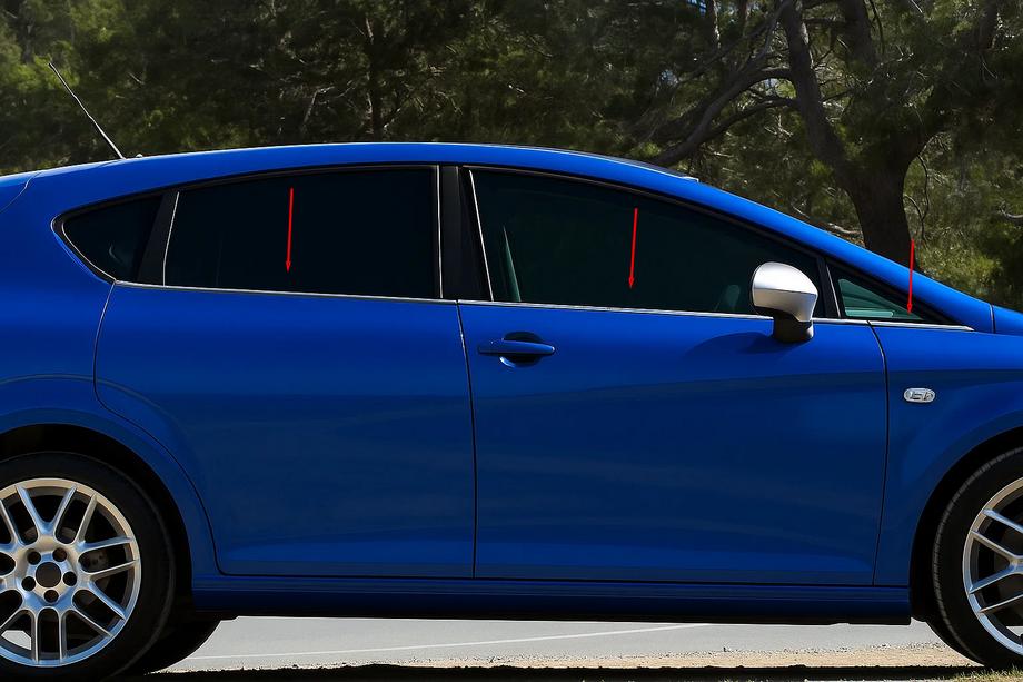 Seat Leon 2005–2012 Zunanje okenske letvice Carmos (6 kos, nerjaveče jeklo) Image