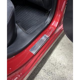 Okrasne letve pragov Carmos Blue V2 (4 kosi, nerjavno jeklo) Hyundai Accent 2011–2017 fotografija 4