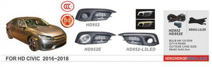 Honda Civic Limuzina X 2016–2021 Meglenke 2016-2019 (halogenske) fotografija 1