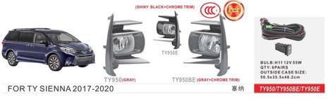 Toyota Sienna 2010–2020 Komplet meglenk 2017-2020 (2 kosa, halogenske) fotografija 1