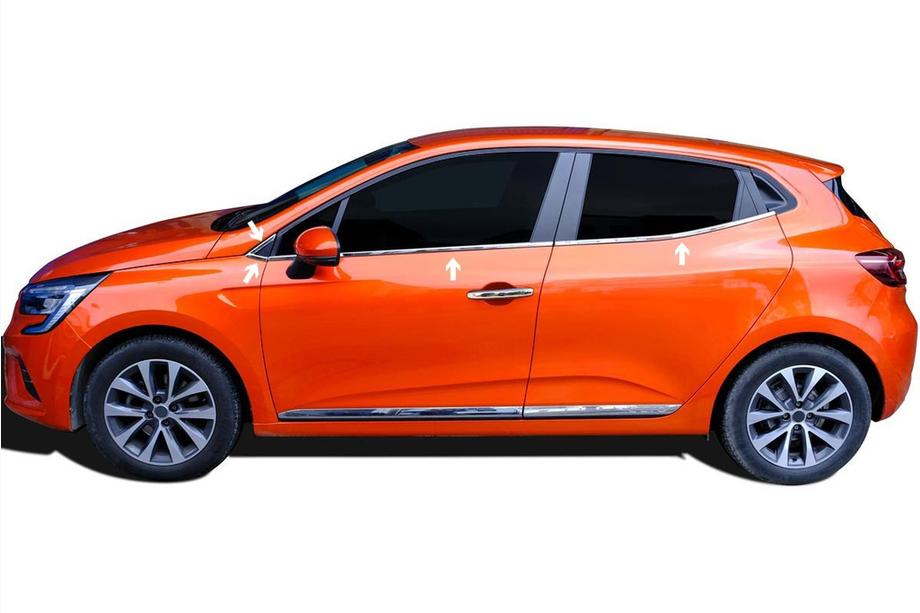 Renault Clio V 2019– Spodnje kromirane letve oken (8 kos, nerjaveče jeklo) Fotografija 1
