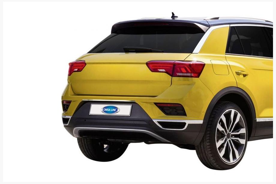 Volkswagen T-Roc 2017–2025 Okrasna letev nad registrsko tablico (OmsaLine, nerjavno jeklo) Fotografija 1