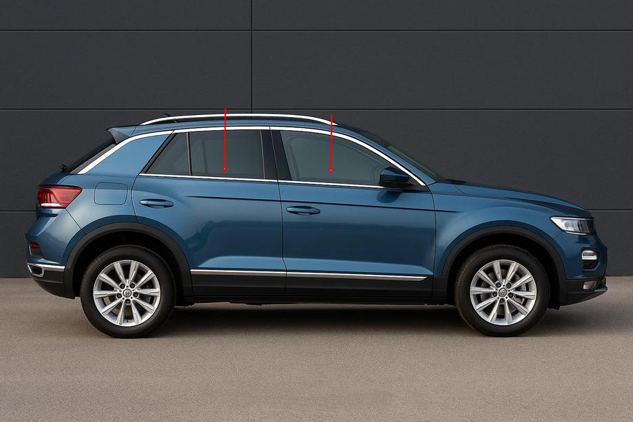Volkswagen T-Roc 2017–2025 Okenske obrobe (4 kosi, nerjavno jeklo) Image