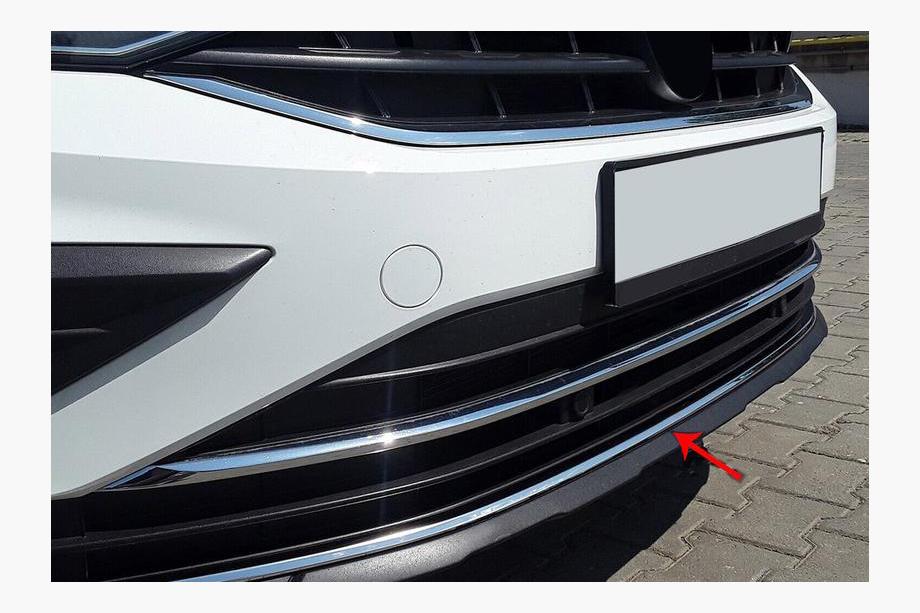 Volkswagen Tiguan 2016–2023 Zaščitna letvica za sprednji odbijač 2020+ (nerjaveče jeklo) Image