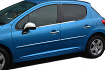 Peugeot 207 2006–2014 Zunanja okenska obroba (4 kosi, inox) fotografija 1