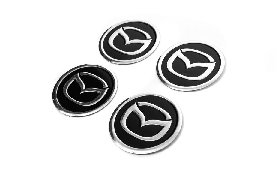 Mazda Nalepke za pokrovčke platišč V1 60 mm (4 kosi) Fotografija 2