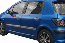 Peugeot 307 2001–2008 Zunanje okrasne letve stekel (4 kosi, nerjavno jeklo) fotografija 1