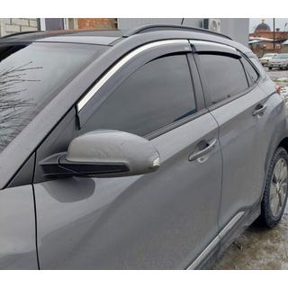 Vetrni deflektorji oken s kromirano letvico (4 kos, Niken) fotografija 2