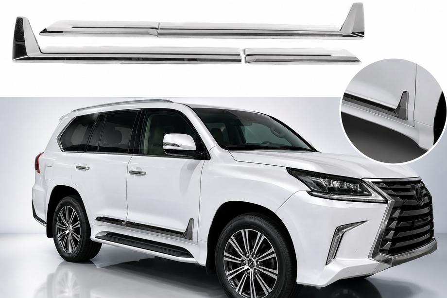 Lexus LX 500d/600 2022– F-Sport vratne letvice bele+krom (komplet 4 kos, ABS) Image