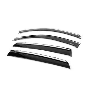 Vetrni deflektorji oken s kromirano letvico (4 kos, Niken) Hyundai Santa Fe 2 2006–2012 fotografija 3