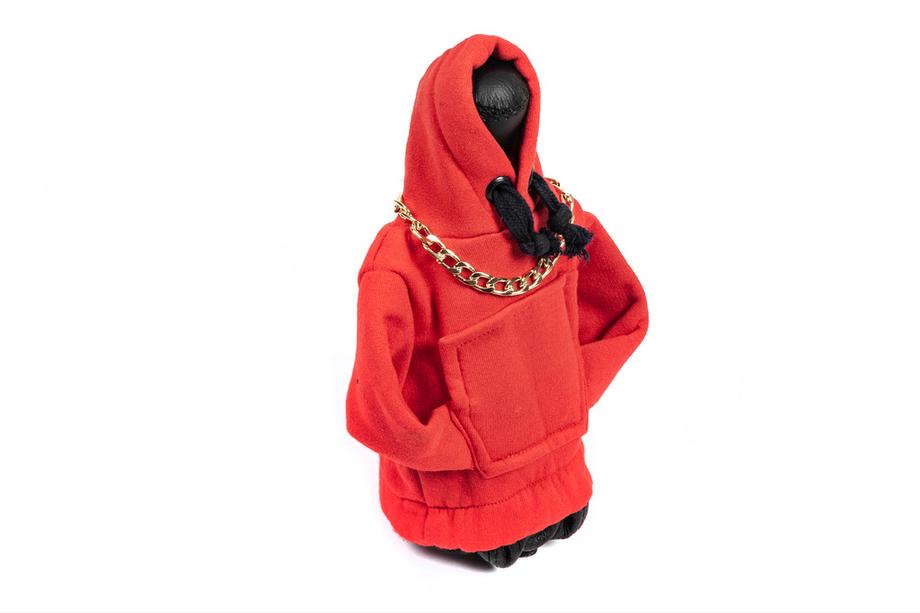 Prevleka za prestavno ročico – hoodie (rdeča, črna vrvica) Fotografija 2