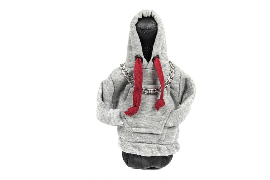 Prevleka ročice menjalnika – hoodie (siva, bordo vrvica) Image