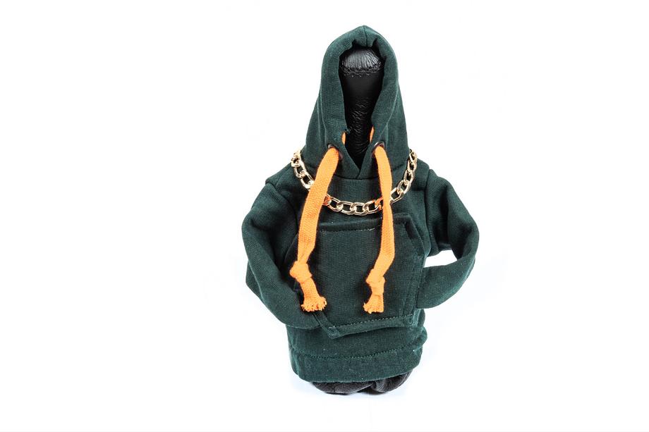 Prevleka prestavne ročice – hoodie (zelena, oranžna vrvica) Fotografija 1