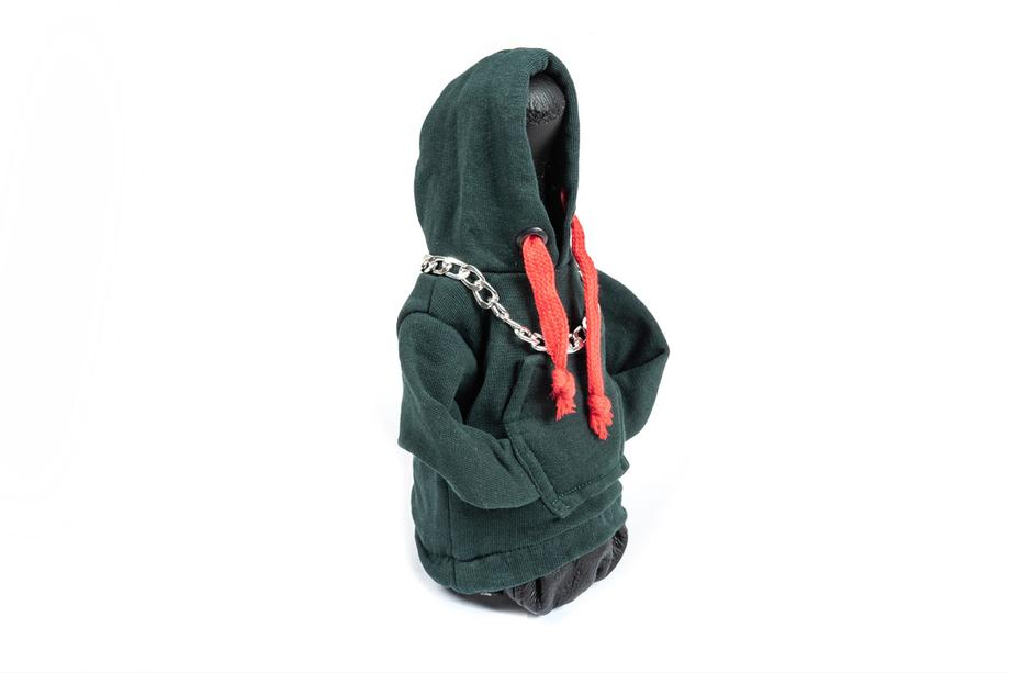 Prevleka za prestavno ročico – hoodie (zelena, rdeča vrvica) Fotografija 2