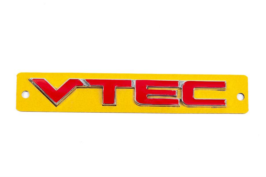Honda Napis VTEC rdeč s kromom (110 x 15 mm) Image