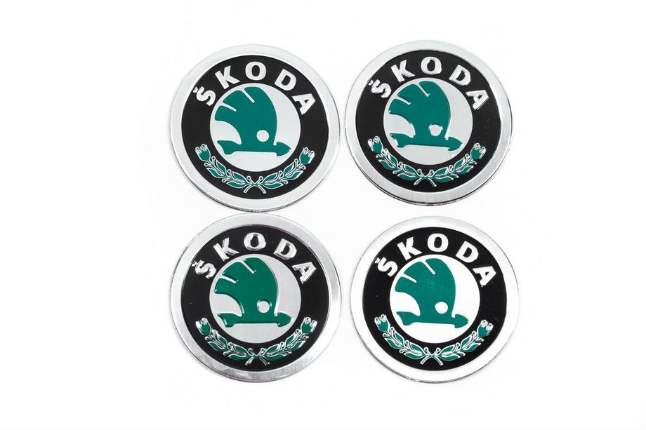 Skoda Nalepke za sredinske pokrovčke platišč 60 mm 8932 (4 kos) Image