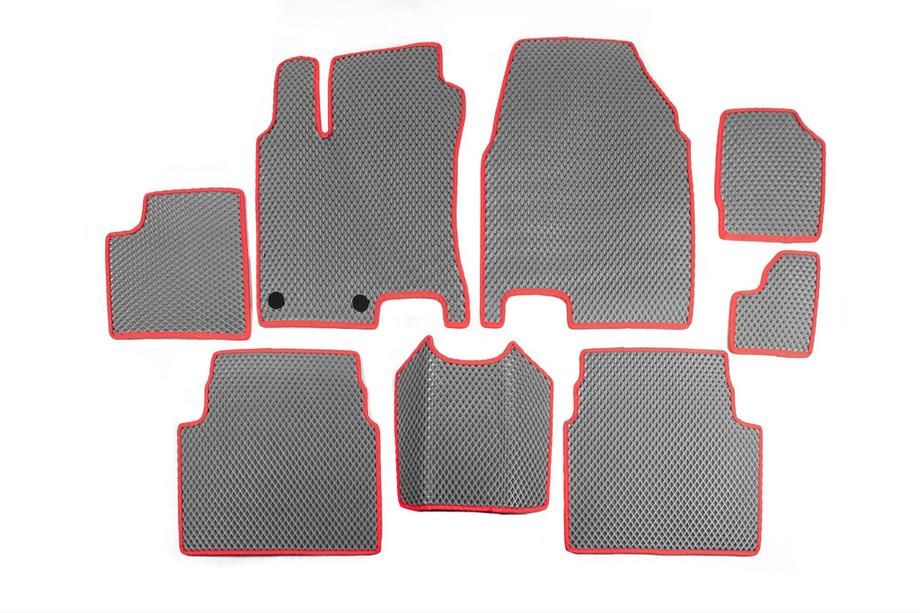 Nissan Qashqai 2007–2010 EVA tepihi za vozilo za +2 (3 vrste, sivi) Image