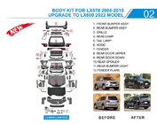 Lexus LX570/450d 2008–2022 Facelift komplet za LX600 fotografija 2