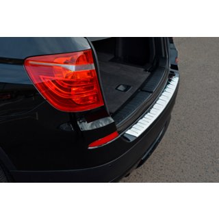Nerjaveča zaščitna letvica za zadnji odbijač OmsaLine (sijaj, nerjaveče jeklo) BMW X3 F25 2011–2018 fotografija 1