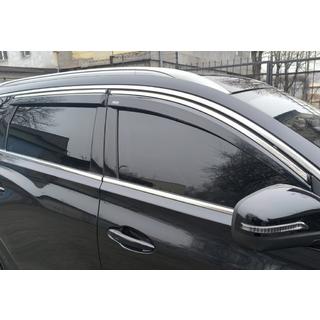 Vetrni deflektorji oken s kromirano letvico (4 kos, Niken) Chery Tiggo 7 2020– fotografija 1