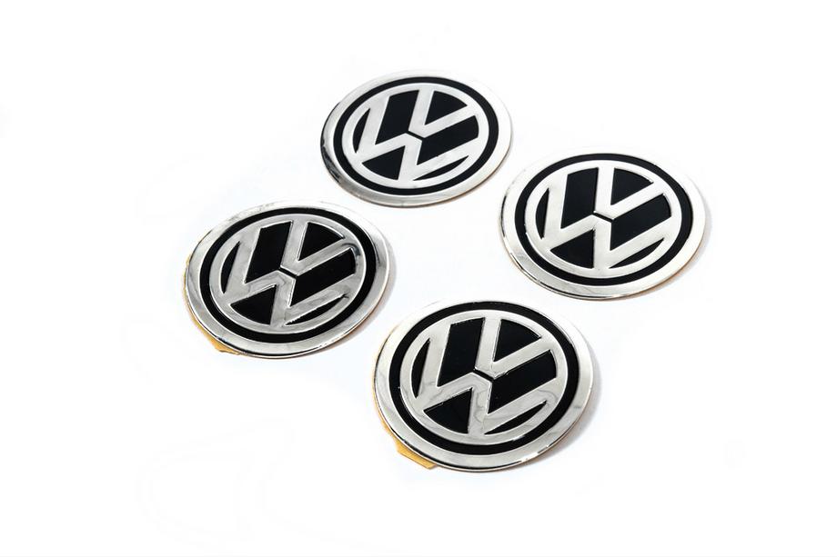 Volkswagen Nalepke za sredinske pokrovčke platišč 60 mm vw-60-n-bl (4 kos) Fotografija 1