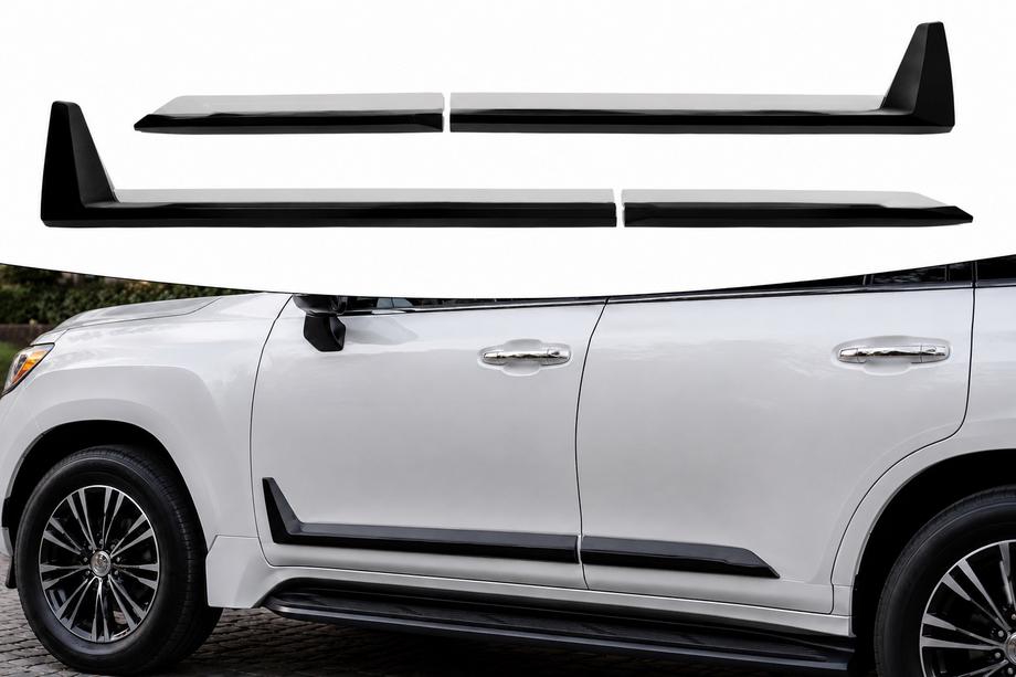 Lexus LX 500d/600 2022– Črne letvice za vrata F-Sport bela/črna (4 kos, ABS) Fotografija 1