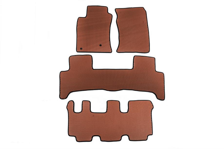 Toyota Land Cruiser Prado 120 2002–2009 EVA tepihi za kabino (3 vrste, rjavi) Image