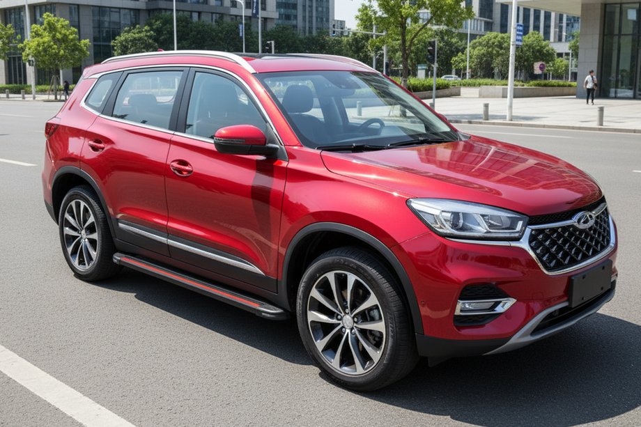 Chery Tiggo 8 2017– Stranske stopnice Maya Red (2 kosa, aluminij) Image