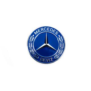 Čep namesto emblema na pokrovu motorja Mercedes (moder, 57 mm) fotografija 2