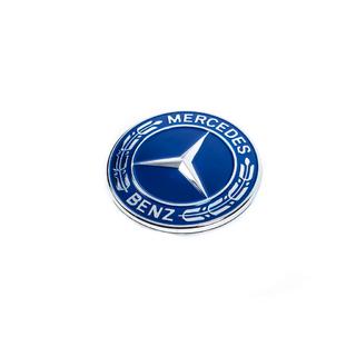 Čep namesto emblema na pokrovu motorja Mercedes (moder, 57 mm) fotografija 1