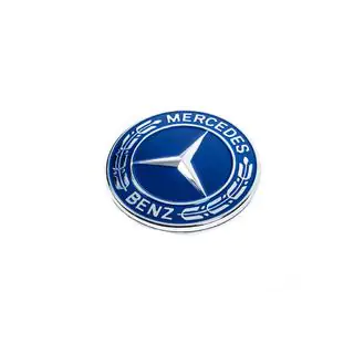 Čep namesto emblema na pokrovu motorja Mercedes (moder, 57 mm) fotografija 1