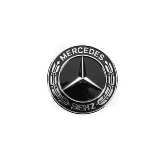 Pokrovček namesto emblema na pokrovu motorja Mercedes (črn, 57 mm) fotografija 2