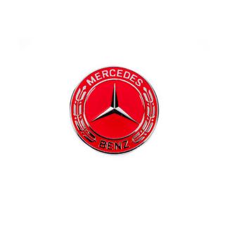 Zamašek namesto emblema za pokrov motorja Mercedes (rdeč, 57 mm) fotografija 1