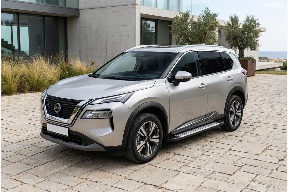 Nissan X-trail T33/Rogue 2022– Stranske stopnice Allmond Grey (2 kosa, aluminij) Fotografija 1