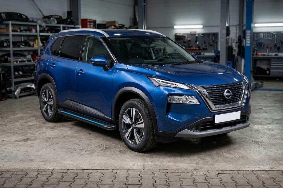 Nissan X-trail T33/Rogue 2022– Bočne stopnice Maya Blue (2 kos, aluminij) Image