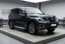 Nissan Armada 2016–2024 Stranske stopnice Allmond Grey (2 kosa, aluminij) fotografija 1