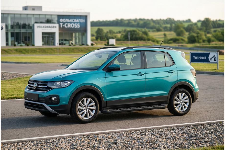 Volkswagen T-Cross 2019– Bočne stopnice Allmond Black (2 kosa, aluminij) Image