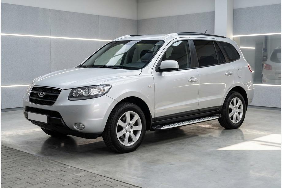 Hyundai Santa Fe 2 2006–2012 Stranske stopnice Shining V1 (2 kos, aluminij) Image