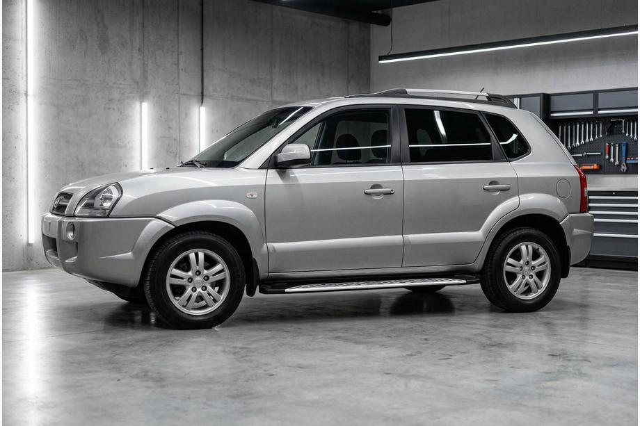 Hyundai Tucson JM 2004– Stranske stopnice Shining V1 (2 kos, aluminij) Image