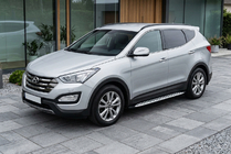 Hyundai Santa Fe 3 2012–2018 Stranske stopnice Shining V1 (2 kos, aluminij) fotografija 1