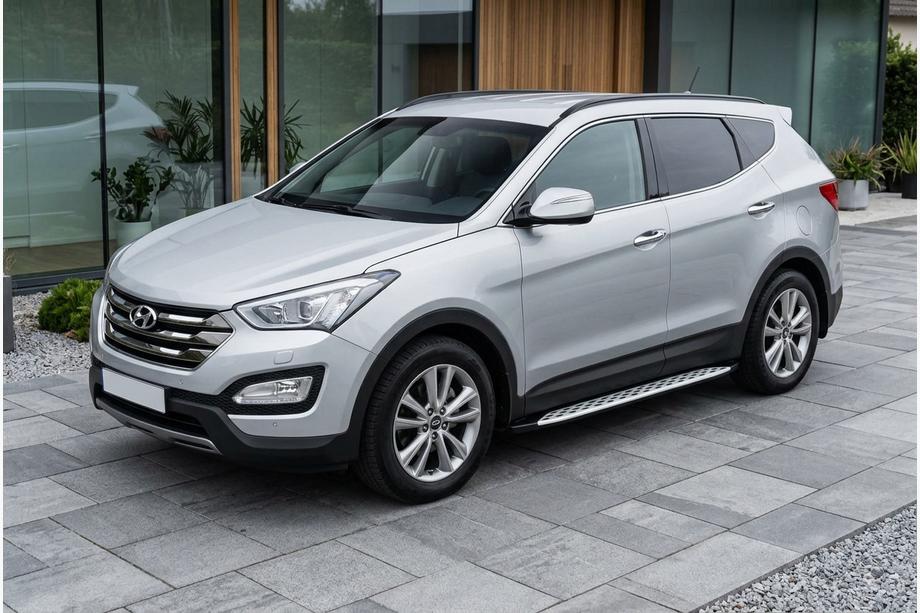 Hyundai Santa Fe 3 2012–2018 Stranske stopnice Shining V1 (2 kos, aluminij) Image