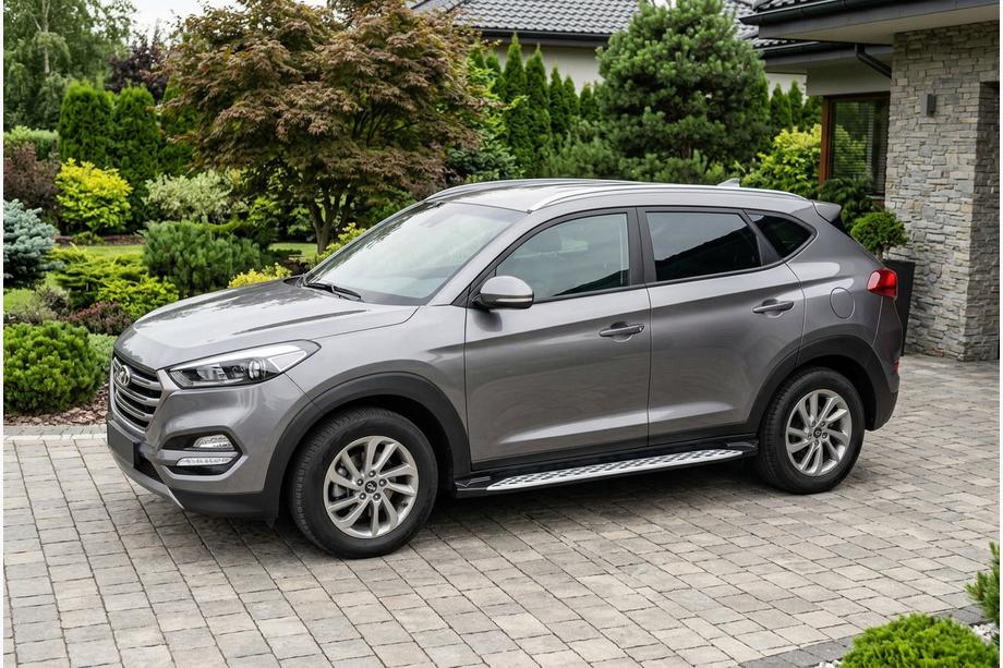 Hyundai Tucson TL 2016–2021 Stranske stopnice Shining V1 (2 kos, aluminij) Image