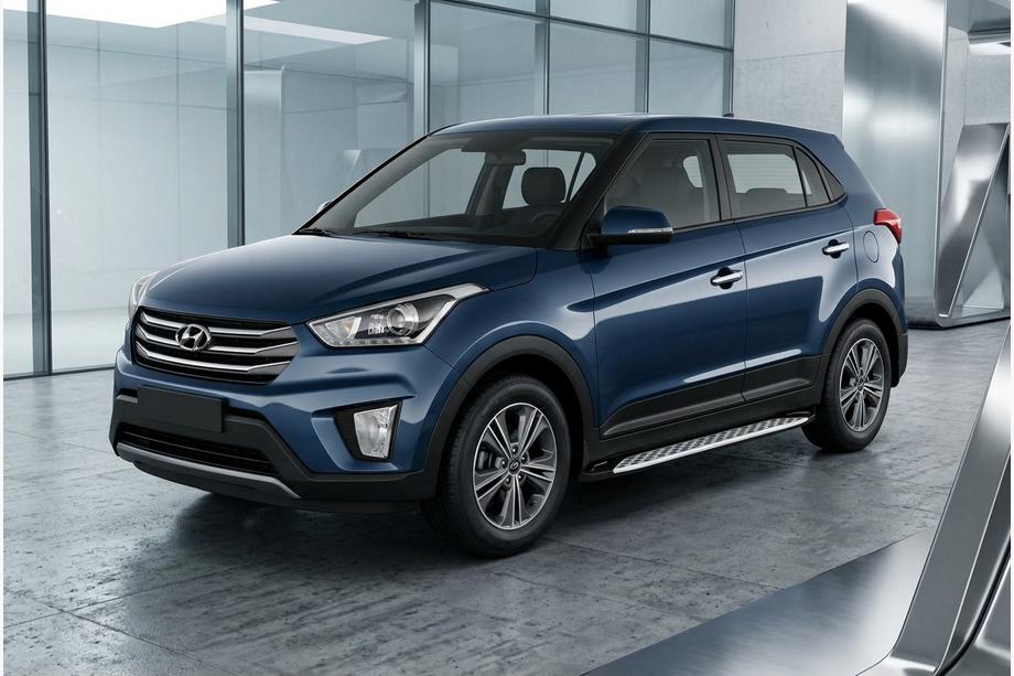 Hyundai Creta 2014–2020 Stranske stopnice Shining V1 (2 kos, aluminij) Image