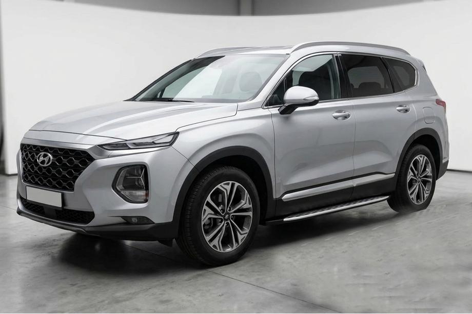 Hyundai Santa Fe 4 2018–2023 Stranske stopnice Shining V1 (2 kos, aluminij) Image