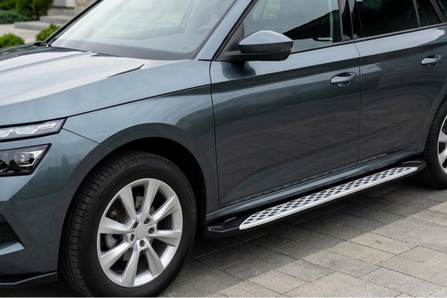 Skoda Kamiq 2019– Stranske stopnice Shining V1 (2 kos, aluminij) Image