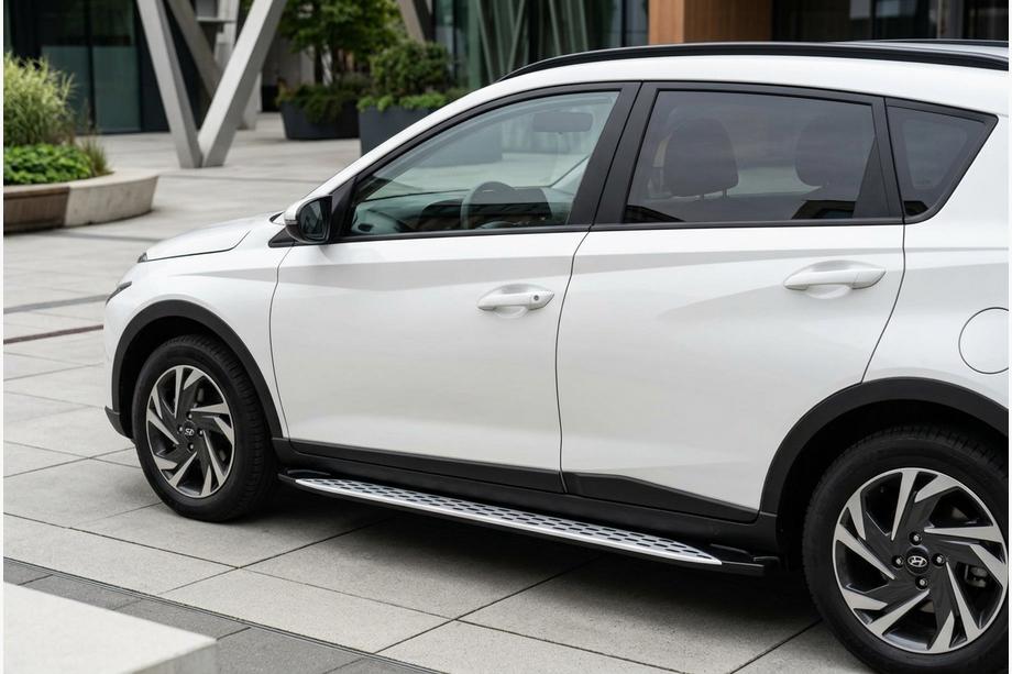 Hyundai Bayon 2021– Stranske stopnice Shining V1 (2 kos, aluminij) Image